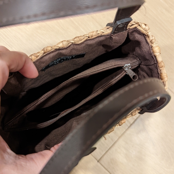 Esprit Woven Mini Straw Bag with Brown Handles - Picture 11 of 12